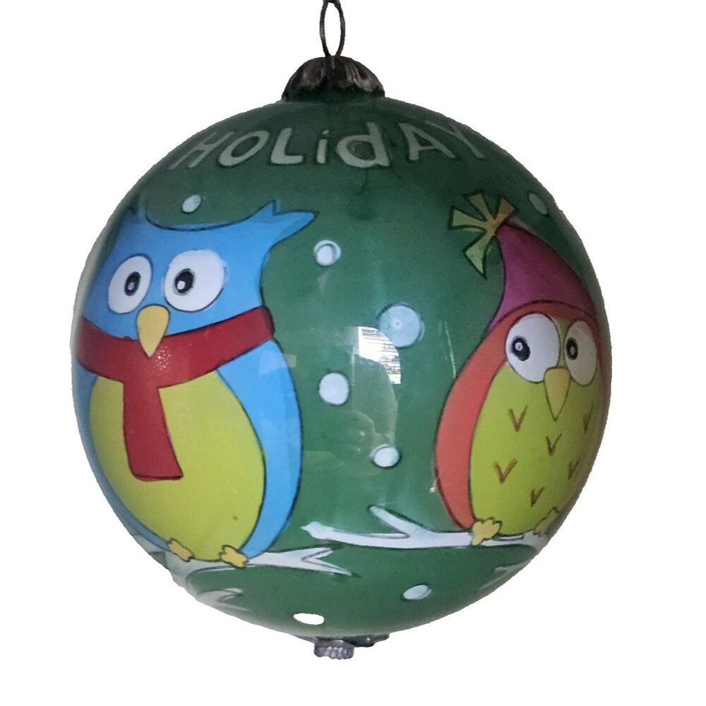 Pier 1 Li Bien (Inside Painted Fr Outside Opening) Glass Christmas Ornament '12